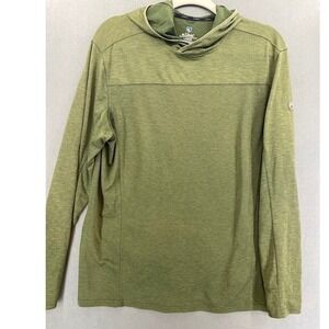 KUHL Mens Long Sleeve Hoodie Green Textured Performance Outdoor Size Large